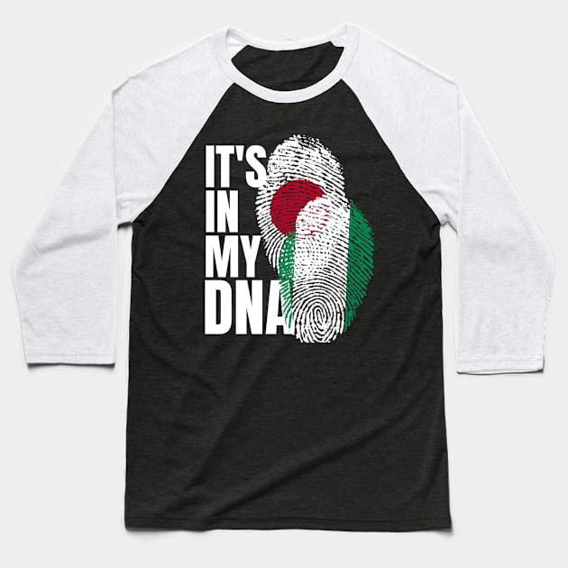 Nigerian And Japanese Mix Heritage DNA Flag Baseball T-Shirt by Just Rep It!!